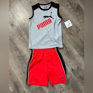 Puma Muscle Tee & Mesh Shorts Set Size 6 New